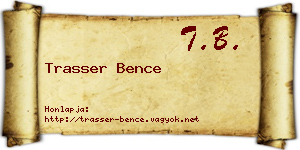 Trasser Bence névjegykártya